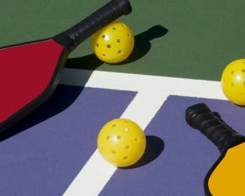 pickleball ball and paddle